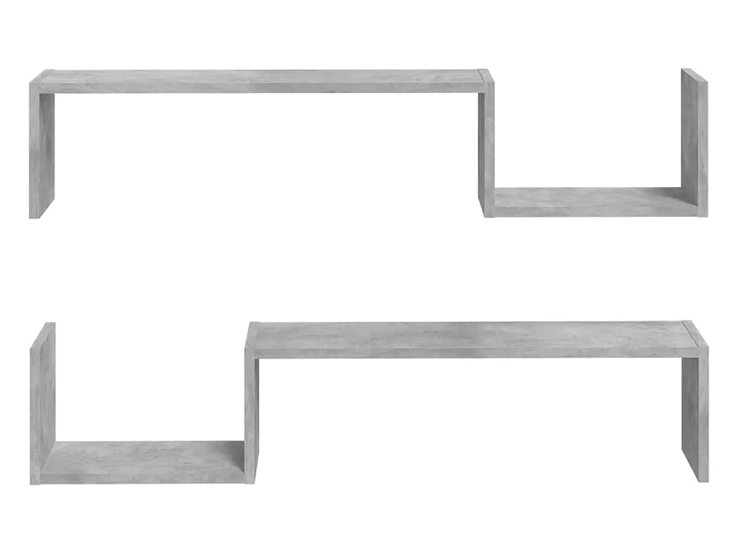 Prateleira* Estantes de parede 2 pcs derivados de madeira cinza cimento PT577407 Cinzento