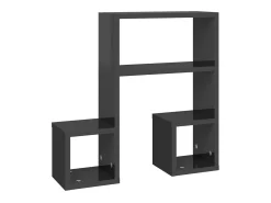 Prateleira* Estantes de parede 2 pcs derivados de madeira cinza brilhante PT690242 Cinzento