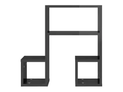 Prateleira* Estantes de parede 2 pcs derivados de madeira cinza brilhante PT690242 Cinzento