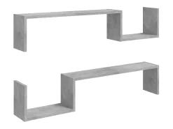 Outlet vidaxl Estantes de parede 2 pcs derivados de madeira cinza cimento Cinzento