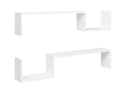 Prateleira* Estantes de parede 2 pcs 100x15x20 cm derivados madeira PT328707 Branco