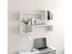 Prateleira* Estantes de parede 2 pcs 100x15x20 cm derivados madeira PT328707 Branco