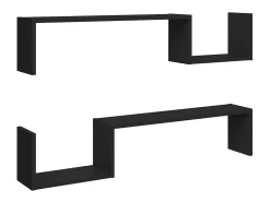 Discount Estantes de parede 2 pcs 100x15x20 cm derivados madeira PT756295 Preto