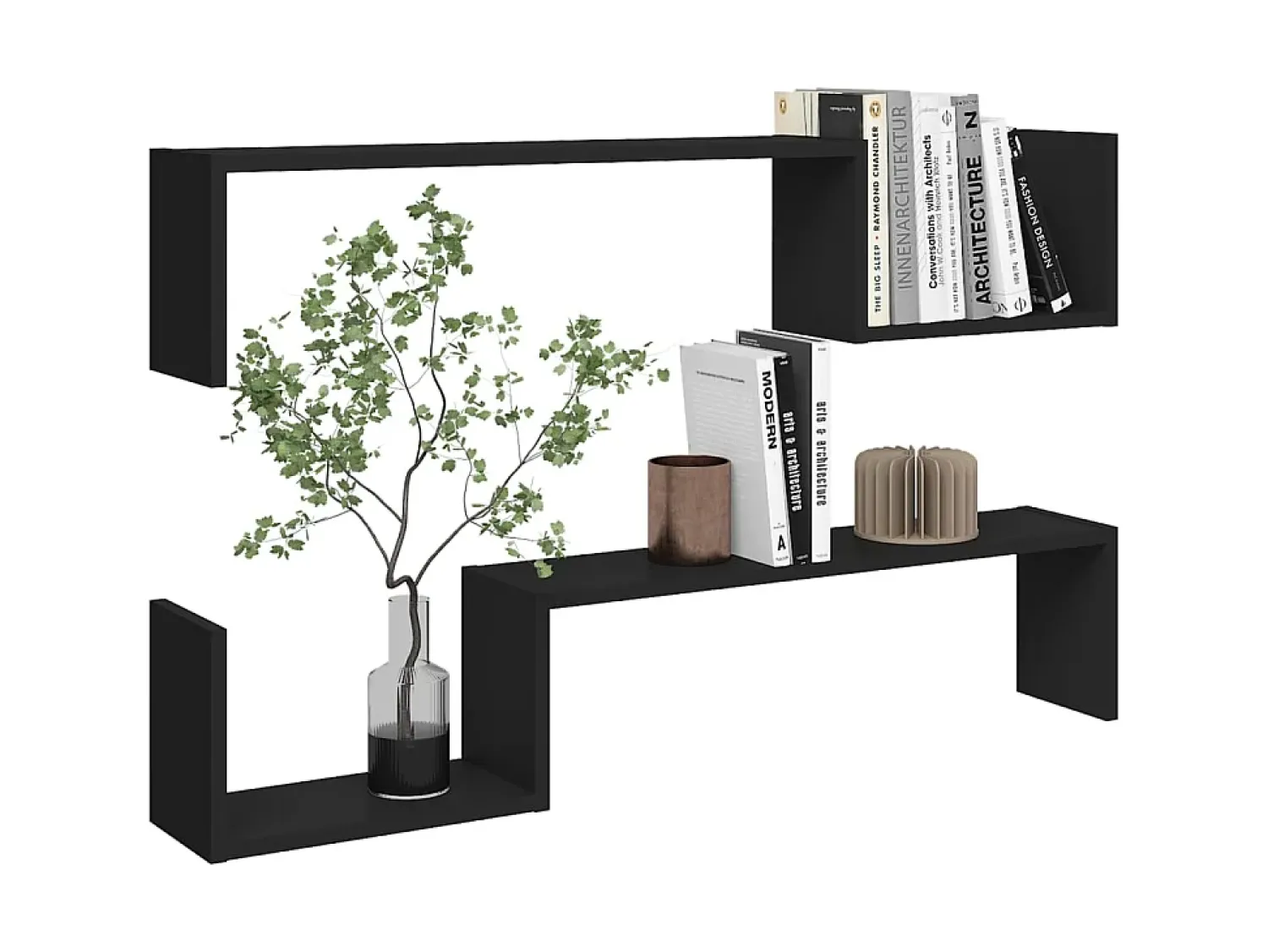 Discount Estantes de parede 2 pcs 100x15x20 cm derivados madeira PT756295 Preto
