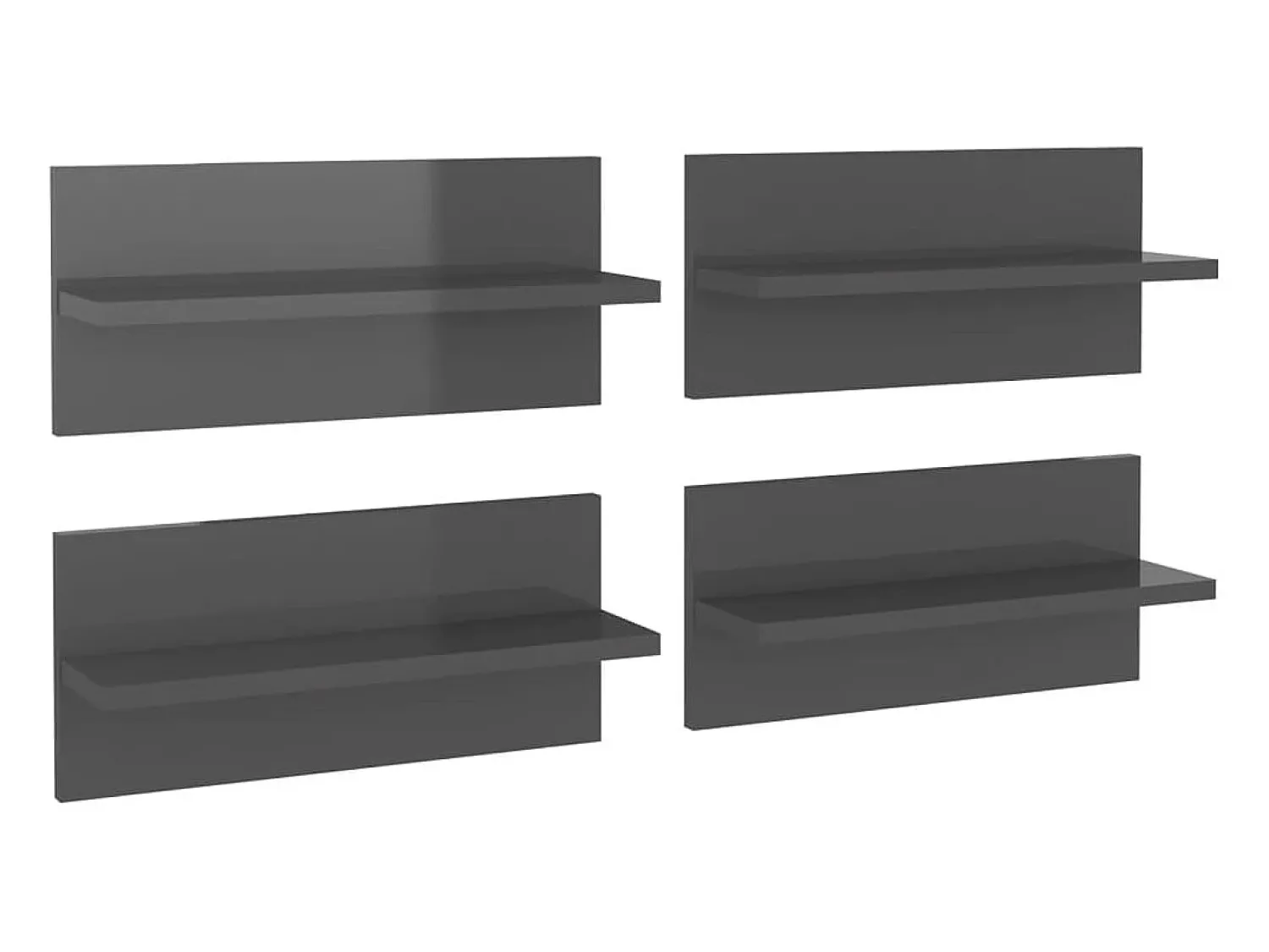 Hot Estantes de parede 4 pcs 40x11,5x18 cm brilhante PT640661 Cinzento