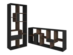Skraut Home Estantes de prateleiras , 162x67x31cm, Sala de jantar, e Carvalho escuro^ Prateleira