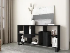 Prateleira|Skraut Home Estantes de prateleiras , 174x67x31, Design industrial, Preto