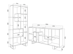 Prateleira|Skraut Home Estantes de prateleiras , 174x67x31, Design industrial, Branco