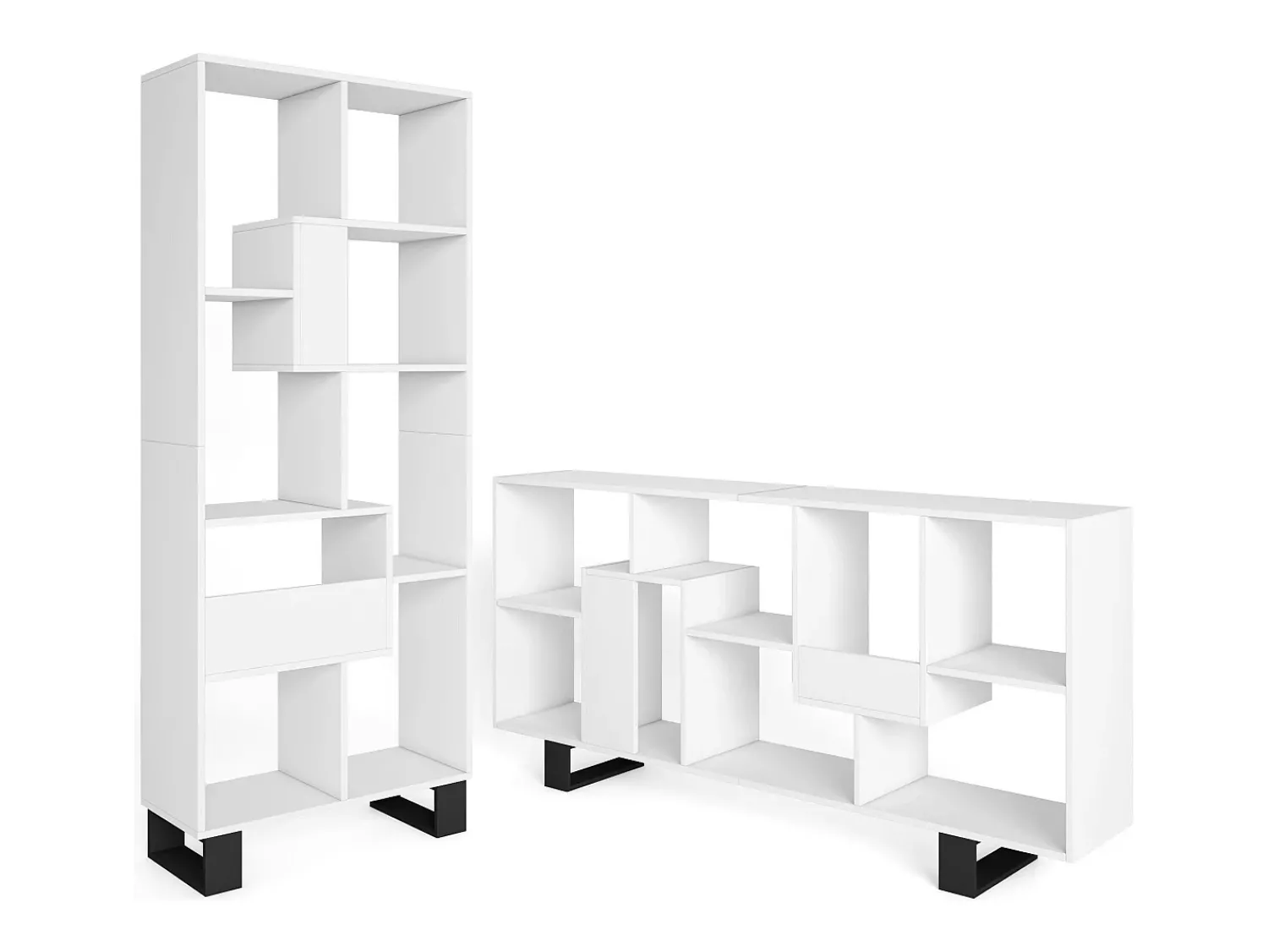 Prateleira|Skraut Home Estantes de prateleiras , 174x67x31, Design industrial, Branco