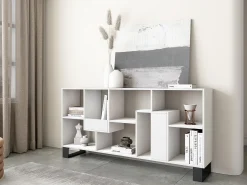 Prateleira|Skraut Home Estantes de prateleiras , 174x67x31, Design industrial, Branco