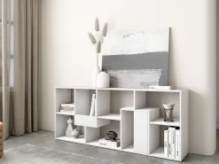 Online Skraut Home Estantes de prateleiras , 162x67x31cm, Sala de jantar, Branco
