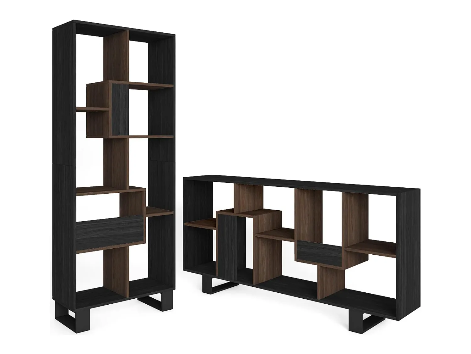 Prateleira|Skraut Home Estantes de prateleiras , 174x67x31, Design industrial, e Carvalho escuro Preto