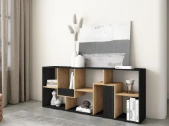 Skraut Home Estantes de prateleiras , 162x67x31cm, Sala de jantar, e Carvalho^ Prateleira