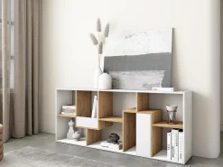 Skraut Home Estantes de prateleiras , 162x67x31cm, Sala de jantar, e Carvalho^ Prateleira