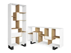 Prateleira|Skraut Home Estantes de prateleiras , 174x67x31, Design industrial, e Carvalho Branco