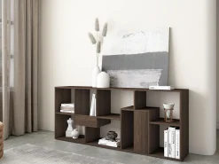 Outlet Skraut Home Estantes de prateleiras , 162x67x31cm, Sala de jantar, Carvalho escuro Castanho