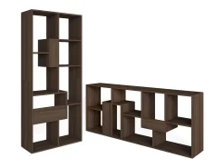Outlet Skraut Home Estantes de prateleiras , 162x67x31cm, Sala de jantar, Carvalho escuro Castanho