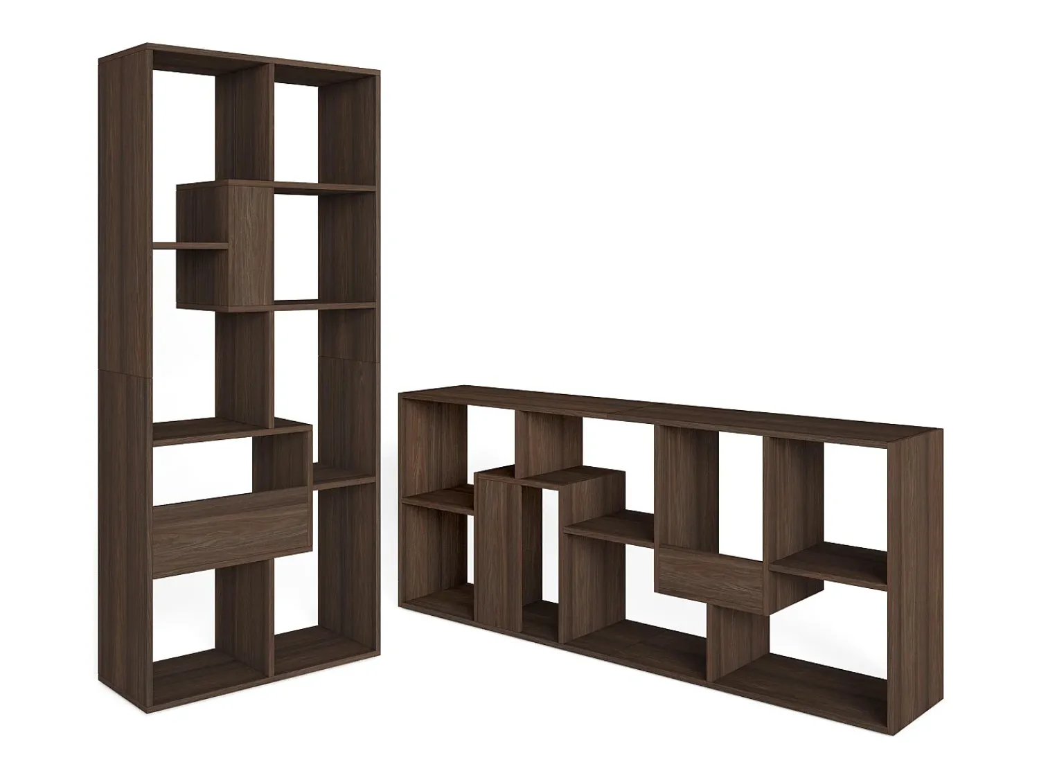 Outlet Skraut Home Estantes de prateleiras , 162x67x31cm, Sala de jantar, Carvalho escuro Castanho