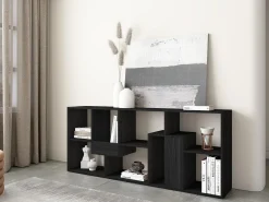 Prateleira*Skraut Home Estantes de prateleiras , 162x67x31cm, Sala de jantar, Preto
