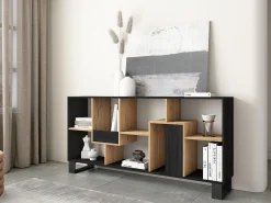 Skraut Home Estantes de prateleiras , 174x67x31, Design industrial, e Carvalho^ Prateleira