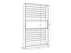 Biblioteca|Skraut Home Estantes de prateleiras, 110x25x186cm, Sala de estar - Escritório, Lareira eléctrica, Carvahlo e preto Natural claro