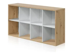 Outlet duehome Estantes Dess Blanco Artik (Blanco Mate) - Roble Nodi Cinzento