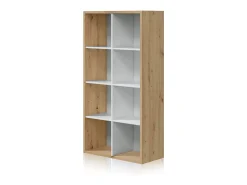 Outlet duehome Estantes Dess Blanco Artik (Blanco Mate) - Roble Nodi Cinzento