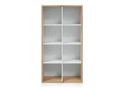 Outlet duehome Estantes Dess Blanco Artik (Blanco Mate) - Roble Nodi Cinzento