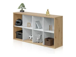 Outlet duehome Estantes Dess Blanco Artik (Blanco Mate) - Roble Nodi Cinzento