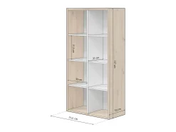Outlet duehome Estantes Dess Blanco Artik (Blanco Mate) - Roble Nodi Cinzento