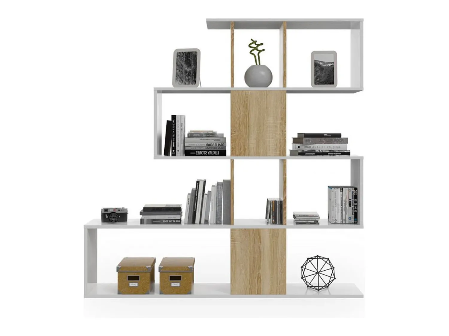 duehome Estantes Domi Blanco Artik (Blanco Mate) - Roble Canadian^ Prateleira