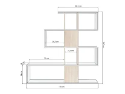duehome Estantes Domi Blanco Artik (Blanco Mate) - Roble Canadian^ Prateleira