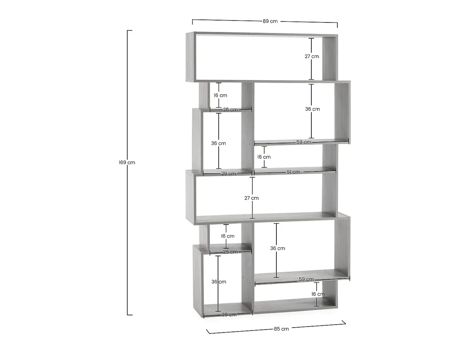 Outlet VS Venta-stock Estantes Hawai com 10 espaços em Branco