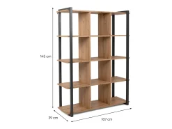Prateleira|Concept-Usine Estantes Industriais KOTOR Carvalho/Antracite 12 Estantes 107x39x145 cm Natural claro