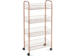 Móvel De Arrumação*METALTEX Estantes Multiuso Ascona Copper 4 com Revestimento Polytherm® Cobre - 41x23x84 cm Castanho