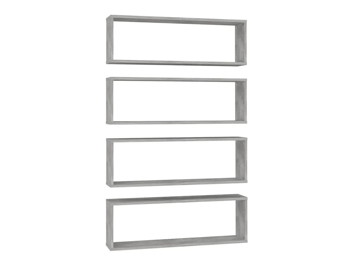 Estantes parede cúbicas 4pcs derivados de madeira cinza cimento PT242967 Cinzento