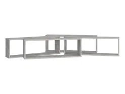 Estantes parede cúbicas 4pcs derivados de madeira cinza cimento PT242967 Cinzento
