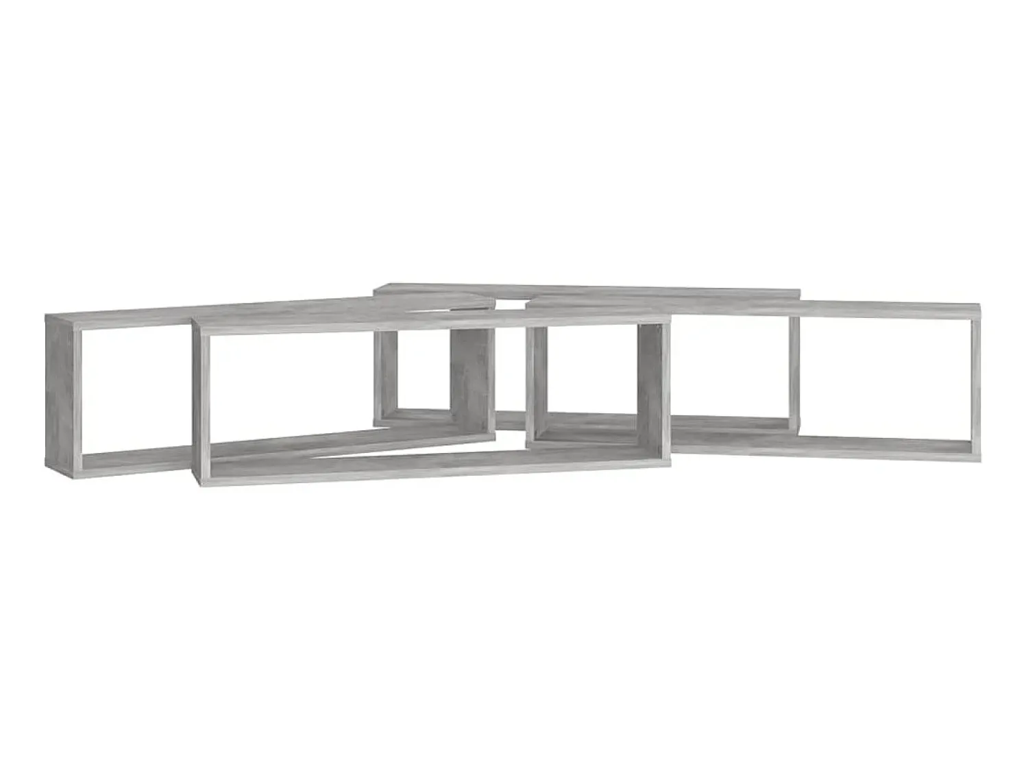 Estantes parede cúbicas 4pcs derivados de madeira cinza cimento PT242967 Cinzento