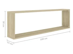 Prateleira*vidaxl Estantes parede cúbicas 4pcs derivados madeira carvalho sonoma Castanho