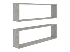 Online Estantes parede cúbicas 2pcs derivados de madeira cinza cimento PT569403 Cinzento