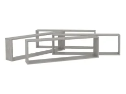 Prateleira* Estantes parede cúbicas 4pcs derivados de madeira cinza cimento PT314609 Cinzento