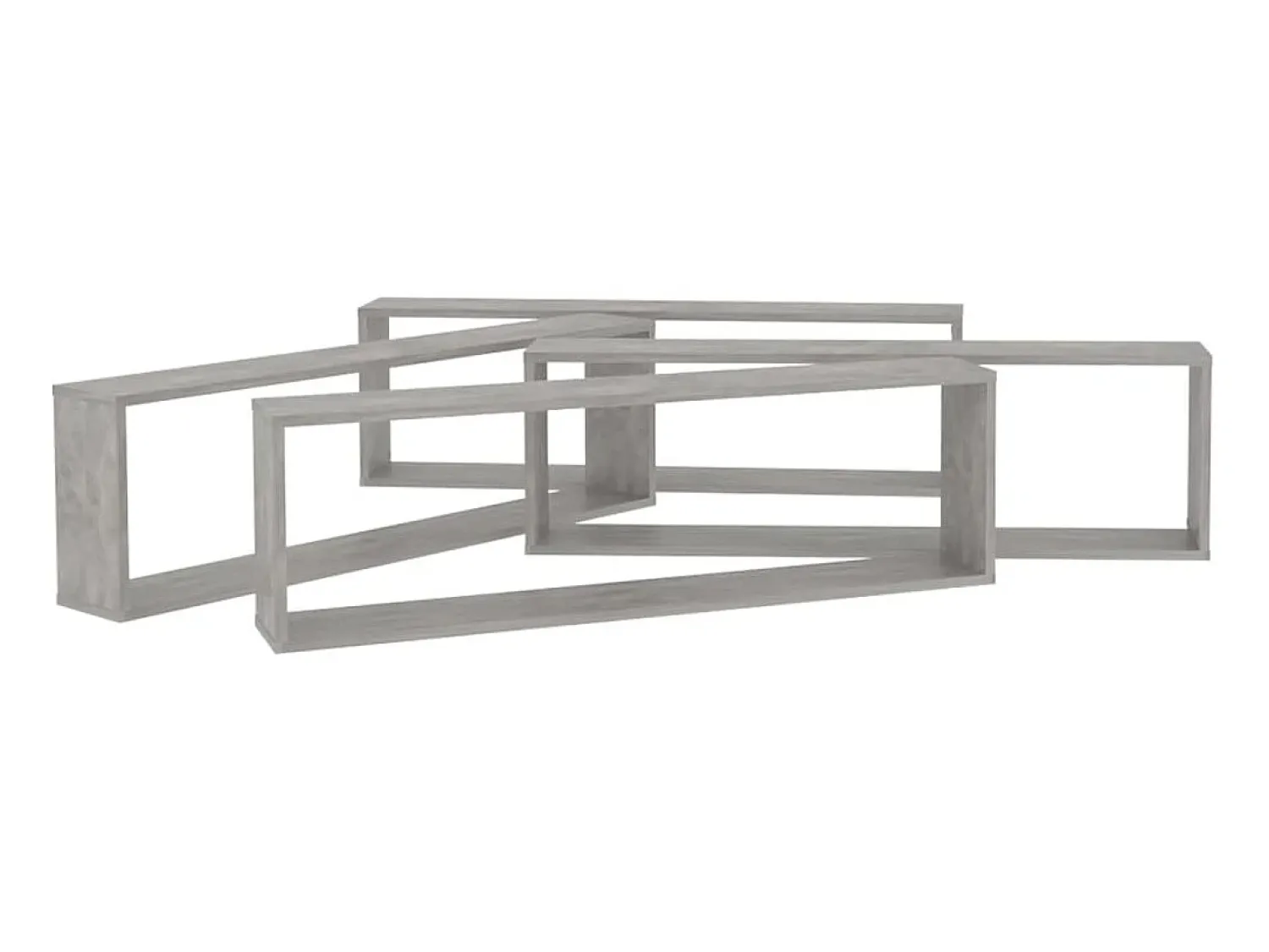 Prateleira* Estantes parede cúbicas 4pcs derivados de madeira cinza cimento PT314609 Cinzento