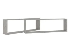 Prateleira*vidaxl Estantes parede cúbicas 2pcs derivados de madeira cinza cimento Cinzento
