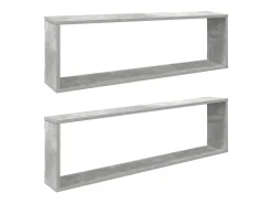 Prateleira*vidaxl Estantes parede cúbicas 2pcs derivados de madeira cinza cimento Cinzento