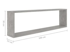 Prateleira*vidaxl Estantes parede cúbicas 2pcs derivados de madeira cinza cimento Cinzento