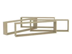 Prateleira* Estantes parede cúbicas 4pcs derivados madeira carvalho sonoma PT258634 Castanho