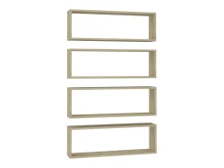 Estantes parede cúbicas 4pcs deriv. madeira 80x15x26,5cm sonoma PT184368^ Prateleira