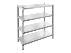 Estantes, SucceBuy Unidade de Estantes em Aço Inoxidável, 4 Estantes, 122 x 48 x 150 CM, Capacidade de Carga 600 KG^ Prateleira