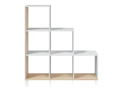 duehome Estantes Teron Blanco Artik (Blanco Mate) - Roble Canadian^ Prateleira