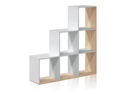 duehome Estantes Teron Blanco Artik (Blanco Mate) - Roble Canadian^ Prateleira